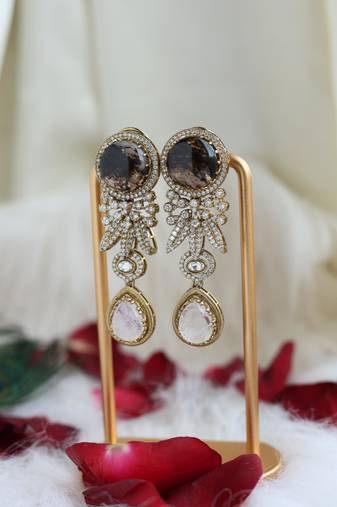 Smoky quartz & crystal dangles