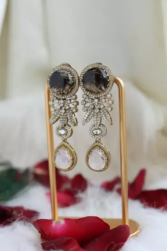 Smoky quartz & crystal dangles