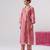 Pink embroidered silk kurta set