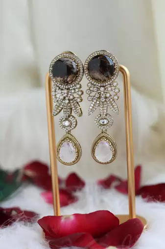 Smoky quartz & crystal dangles