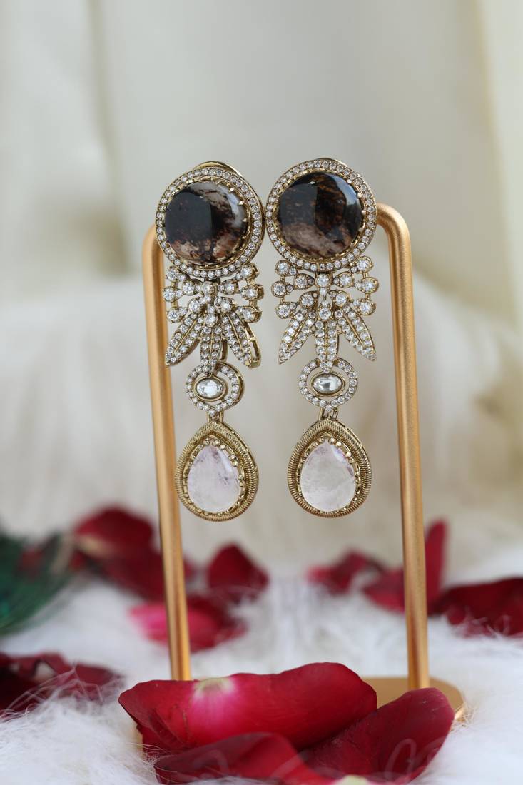 Smoky quartz & crystal dangles