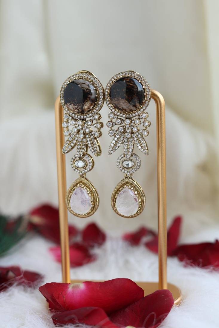 Smoky quartz & crystal dangles