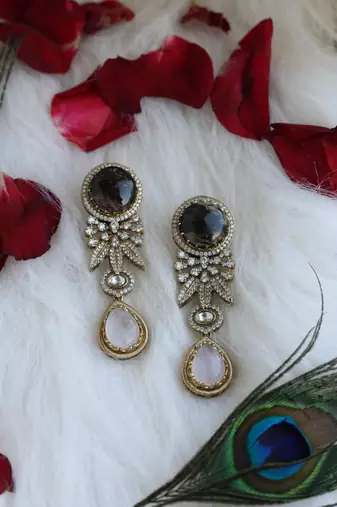 Smoky quartz & crystal dangles