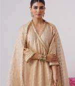 Gold embroidered silk kurta set