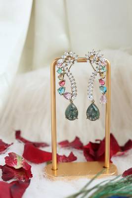Multi-color crystal drop earrings 4
