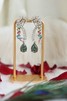 Multi-color crystal drop earrings 5