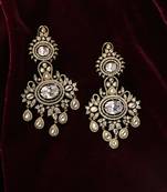 Gold tone crystal earrings