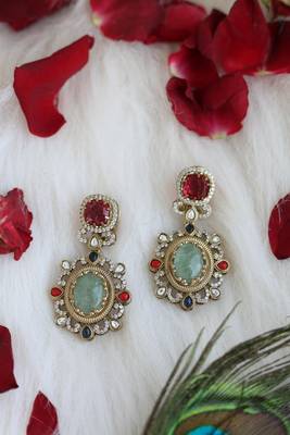 Antique gold & gemstone studs 1