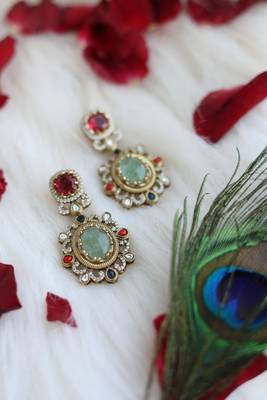 Antique gold & gemstone studs 2