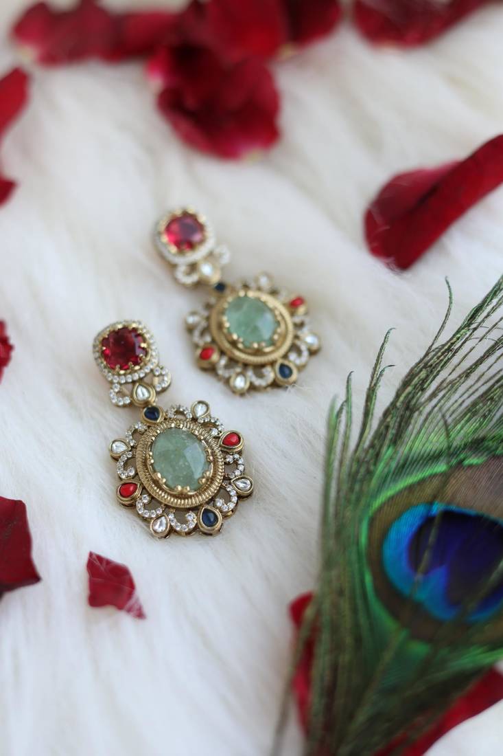 Antique gold & gemstone studs