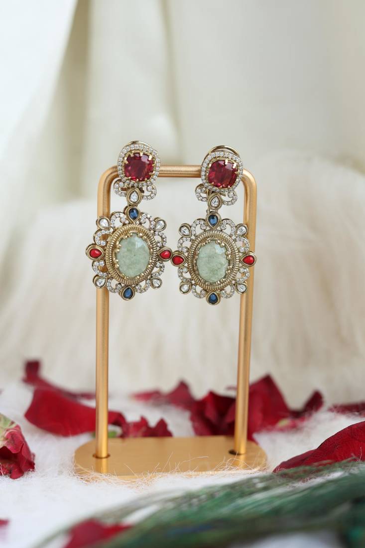 Antique gold & gemstone studs