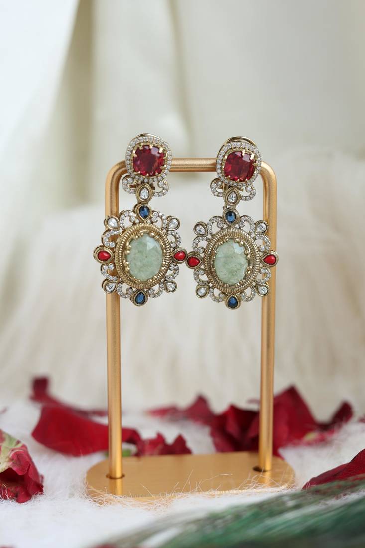 Antique gold & gemstone studs