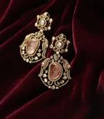 Peach stone drop earrings