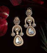 White polki earrings