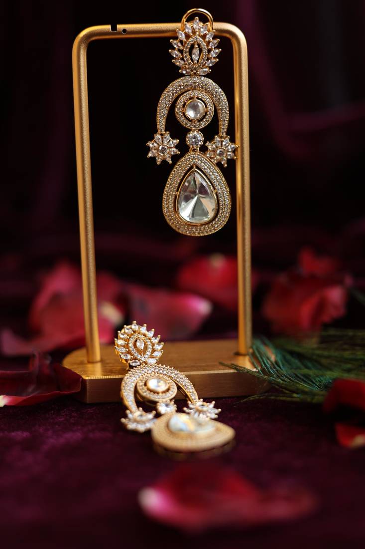 White polki earrings