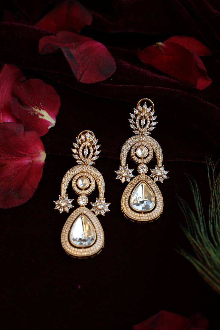 White polki earrings