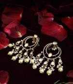 Pearl-fringed earrings