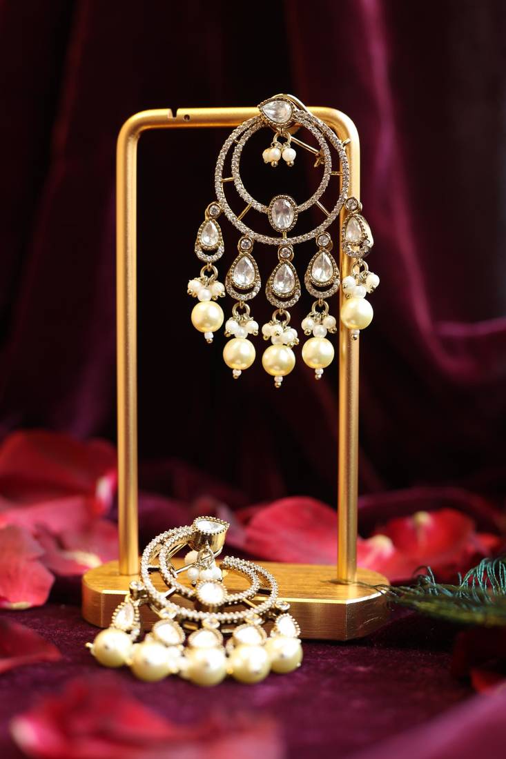 Pearl-fringed earrings