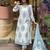 White Grey Cotton Hand Block Sanganeri Printed Straight Salwar Kameez Suit With Afghani Pant