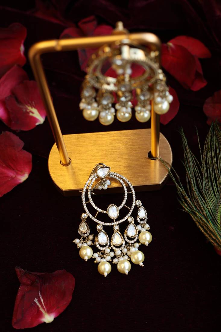 Pearl-fringed earrings