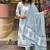 White Grey Cotton Hand Block Sanganeri Printed Straight Salwar Kameez Suit With Afghani Pant