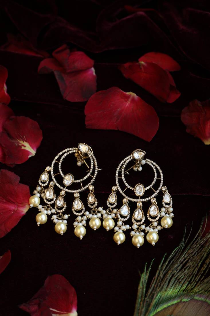 Pearl-fringed earrings