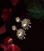 Peacock-inspired kundan drops
