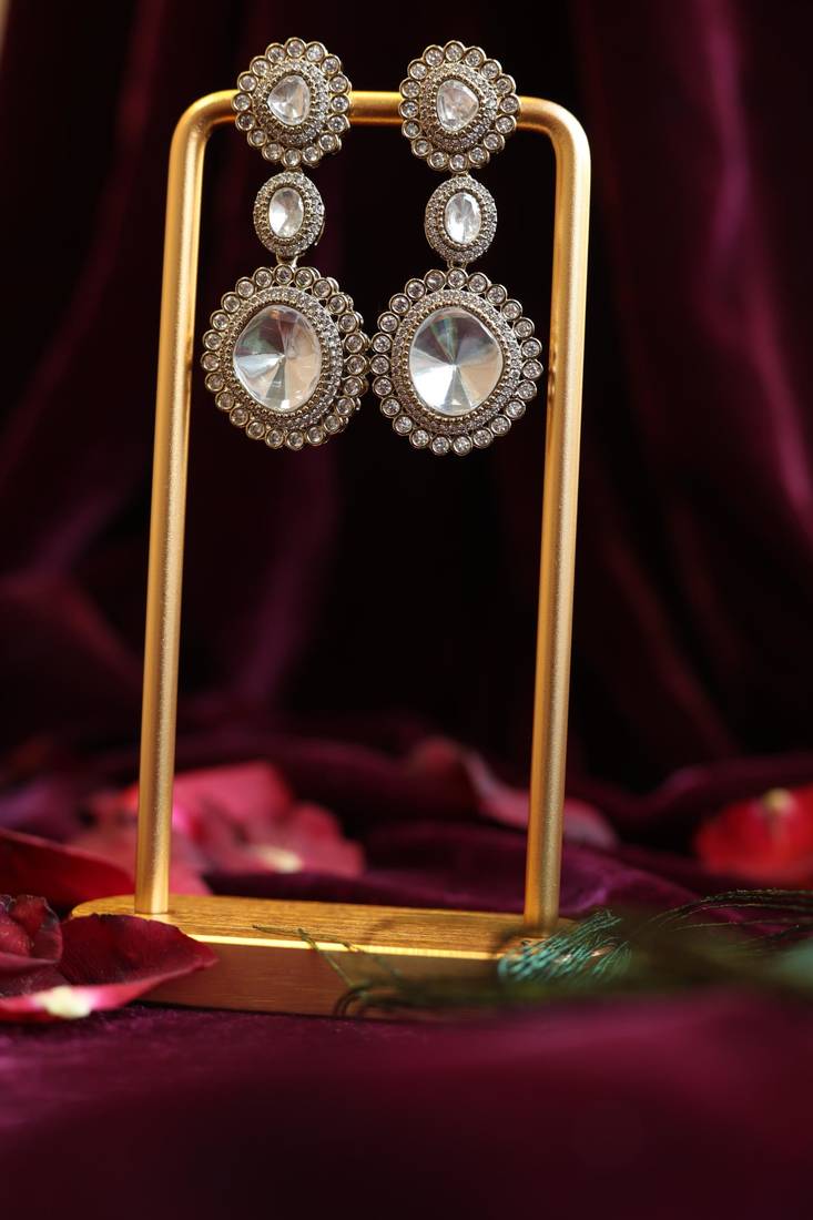 Triple tier medallion earrings