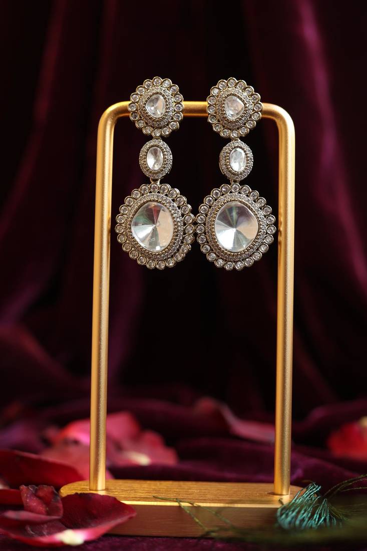 Triple tier medallion earrings