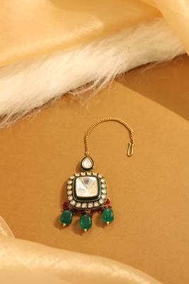 Meenakari emerald & polki choker 3
