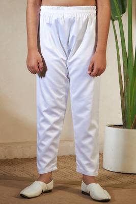 White satin thead with sequins embroidered work wedding function festival party boys straight kurta pant koti 9