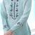 Sea-green embroidered art silk straight cut kurta pants set