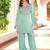 Light-green hand embroidery modal satin straight cut kurta farshi salwar set