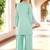 Light-green hand embroidery modal satin straight cut kurta farshi salwar set