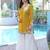 Dark-yellow hand embroidery modal satin straight cut kurta kalidar palazzo set