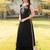 Black embroidered art silk a line kurta palazzo set