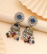 Multi color kundan earrings