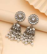 White color kundan earrings