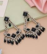Black color kundan earrings