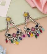 Multi color kundan earrings