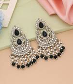 Black color kundan earrings