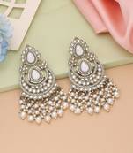White color kundan earrings