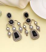 Black color kundan earrings