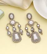 White color kundan earrings