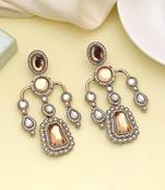 Gold color kundan earrings