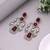 Maroon color kundan earrings