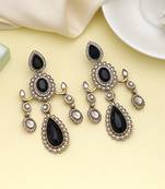 Black color kundan earrings