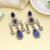 Blue color kundan earrings