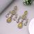 Yellow color kundan earrings