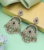 Black color kundan earrings